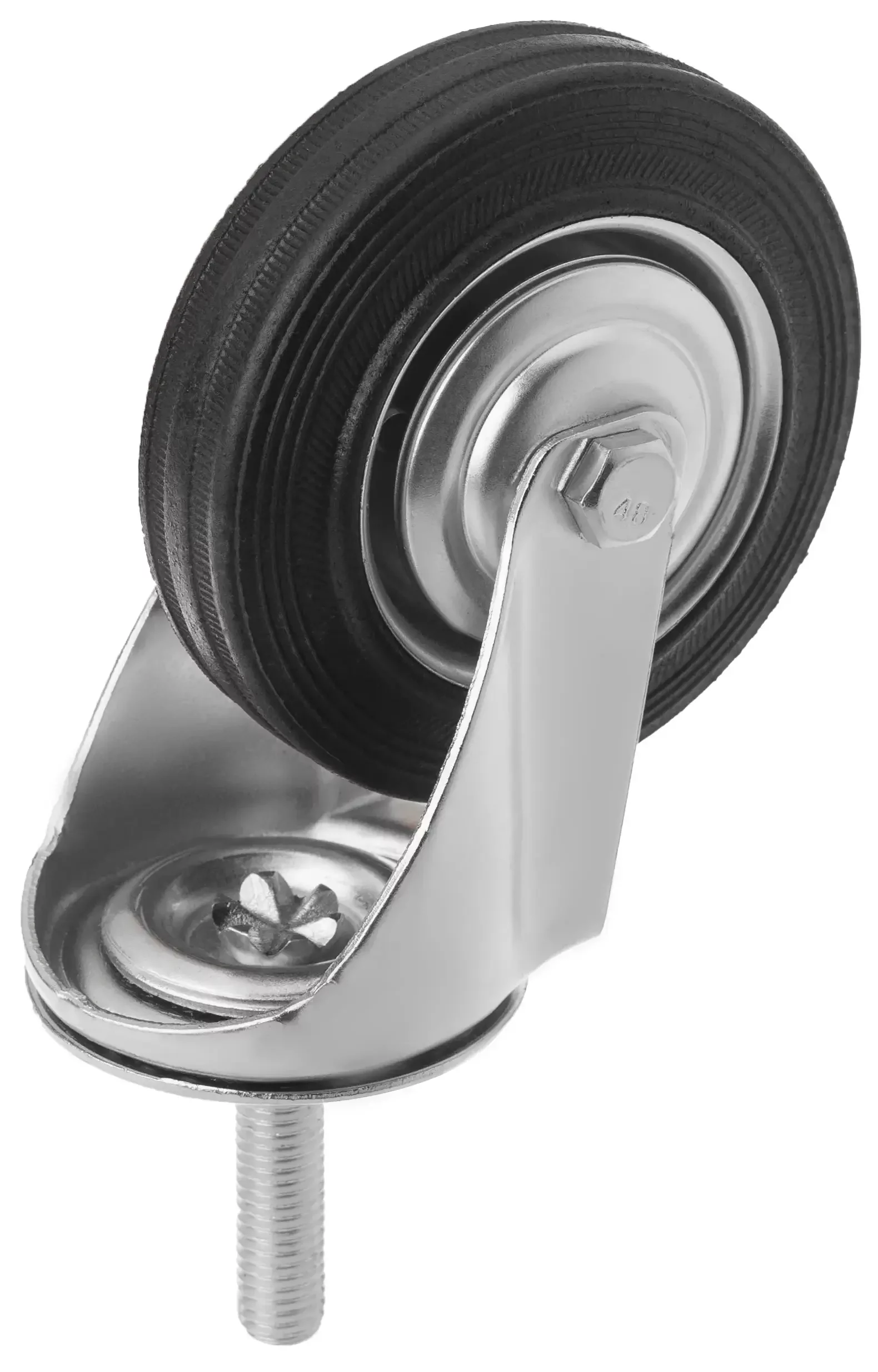 SCt 42 (10) - Промышленное колесо 100 мм, болт М10 (поворотн., черн. рез., роликоподш.)